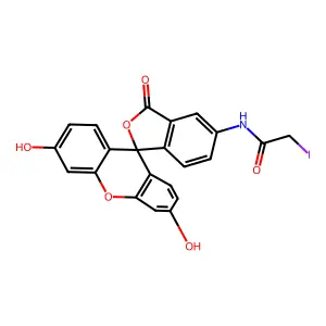 2-(3-Hydroxy-6-oxoxanthen-9-yl)-5-[(2-iodoacetyl)amino]benzoic acid structure