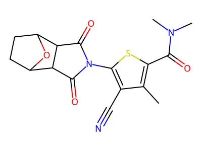 4-cyano-5-(1,3-dioxooctahydro-2H-4,7-epoxyisoindol-2-yl)-N,N,3-trimethylthiophene-2-carboxamide structure