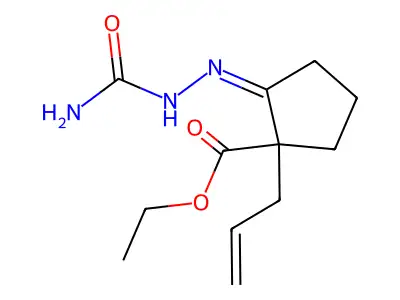 Ethyl 2-(carbamoylhydrazinylidene)-1-prop-2-enylcyclopentane-1-carboxylate structure