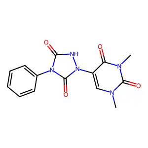 5-(3,5-Dioxo-4-phenyl-1,2,4-triazolidin-1-yl)-1,3-dimethylpyrimidine-2,4(1H,3H)-dione structure