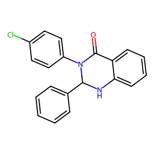 3-(4-chlorophenyl)-2-phenyl-2,3-dihydroquinazolin-4(1H)-one structure