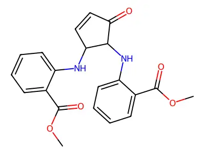 Dimethyl 2,2'-[(5-oxocyclopent-3-ene-1,2-diyl)diimino]dibenzoate structure