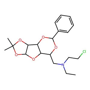 2-Chloro-N-[(2,2-dimethyl-5-phenyltetrahydro-2H,3bH,5H-[1,3]dioxolo[4,5]furo[3,2-d][1,3]dioxin-7-yl)methyl]-N-ethylethan-1-amine structure