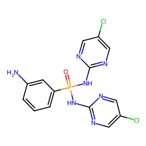 P-(3-Aminophenyl)-N,N'-bis(5-chloropyrimidin-2-yl)phosphonic diamide structure
