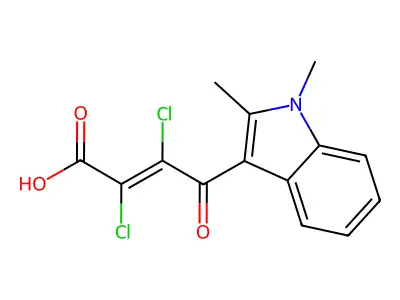 (E)-2,3-dichloro-4-(1,2-dimethylindol-3-yl)-4-oxobut-2-enoic acid structure