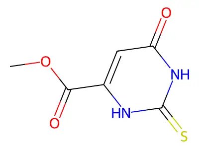 Methyl 6-oxo-2-sulfanylidene-1,2,3,6-tetrahydropyrimidine-4-carboxylate structure