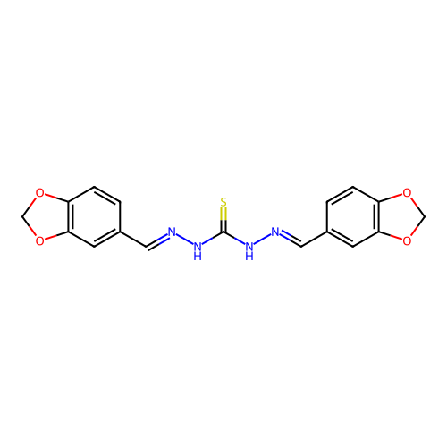 1,3-Bis(1,3-benzodioxol-5-ylmethylideneamino)thiourea structure