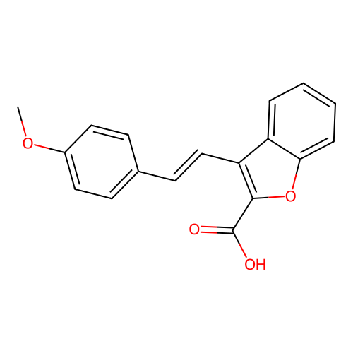 3-(4-Methoxystyryl)benzofuran-2-carboxylic acid structure