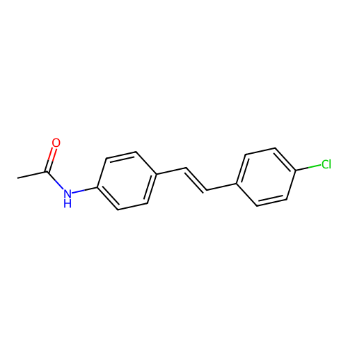 trans-4'-(p-Chlorostyryl)acetanilide structure