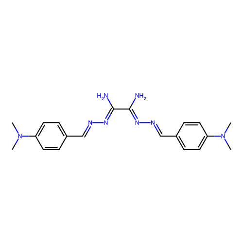 1-N',2-N'-bis[(4-dimethylaminophenyl)methylideneamino]ethanediimidamide structure
