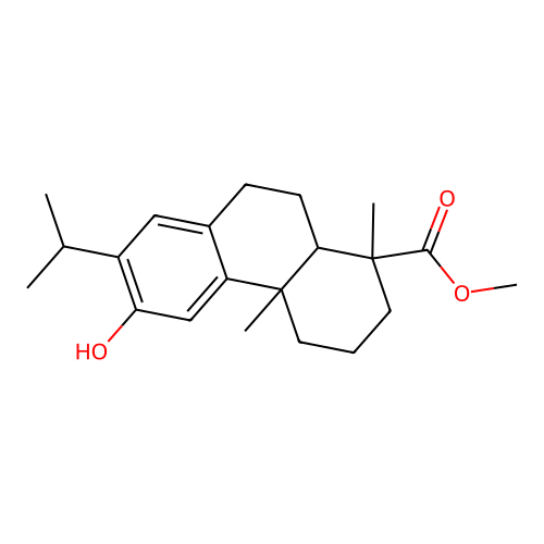 Methyl 12-hydroxyabieta-8(14),9(11),12-trien-18-oate structure