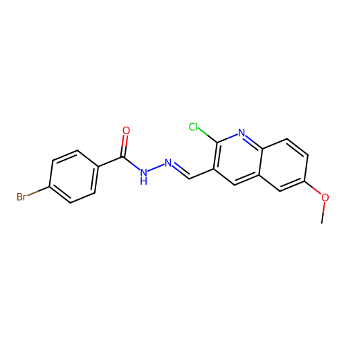 4-bromo-N'-[(E)-(2-chloro-6-methoxyquinolin-3-yl)methylidene]benzohydrazide structure