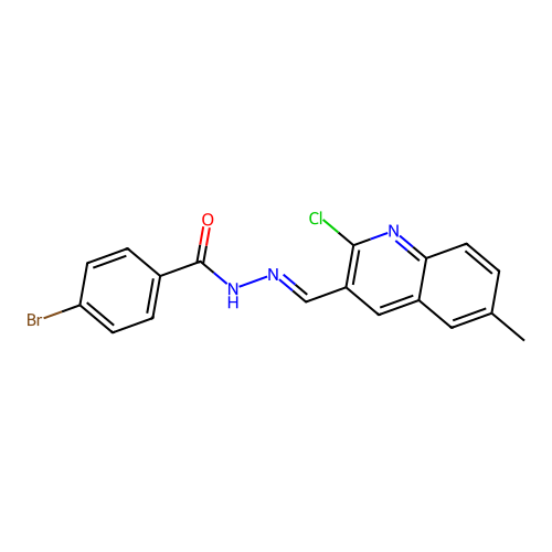4-bromo-N'-[(E)-(2-chloro-6-methylquinolin-3-yl)methylidene]benzohydrazide structure