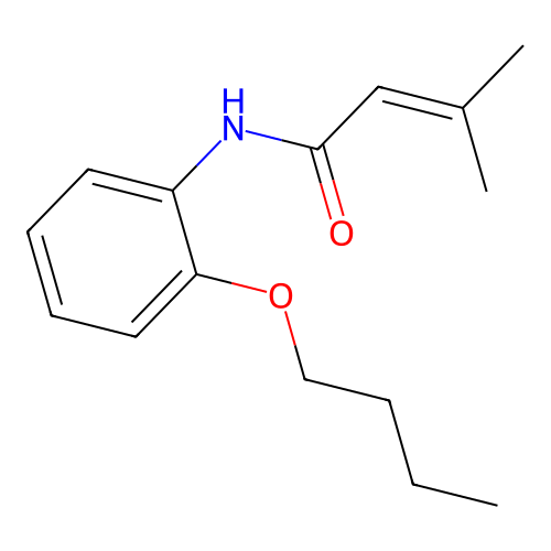 N-(2-butoxyphenyl)-3-methyl-2-butenamide structure