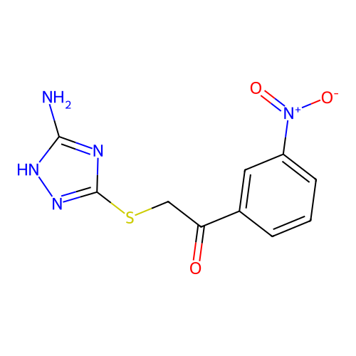 2-[(5-amino-4H-1,2,4-triazol-3-yl)thio]-1-(3-nitrophenyl)ethanone structure