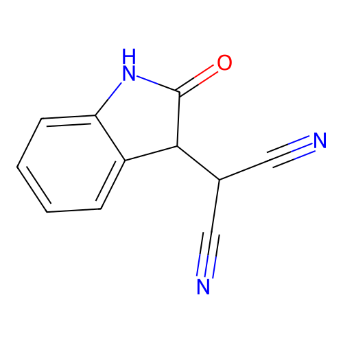 2-(2-氧代吲哚啉-3-基)丙二腈 structure