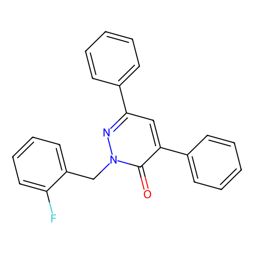2-(2-fluorobenzyl)-4,6-diphenylpyridazin-3(2H)-one structure