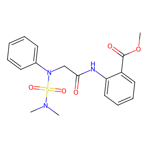 methyl 2-({N-[(dimethylamino)sulfonyl]-N-phenylglycyl}amino)benzoate structure