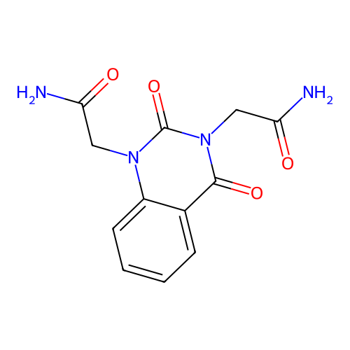 2,2'-(2,4-dioxoquinazoline-1,3(2H,4H)-diyl)diacetamide structure