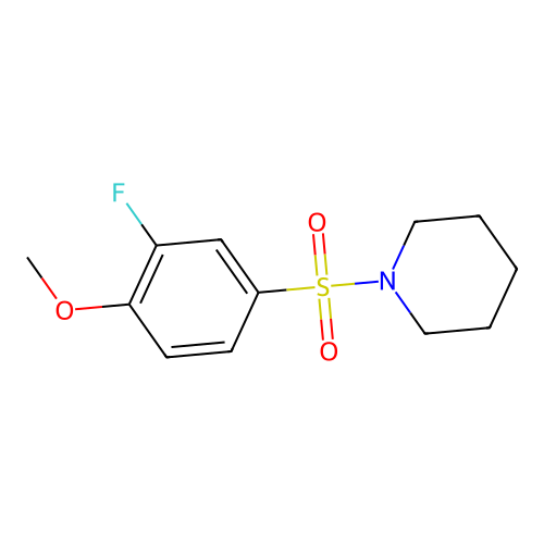 1-(3-Fluoro-4-methoxyphenyl)sulfonylpiperidine structure