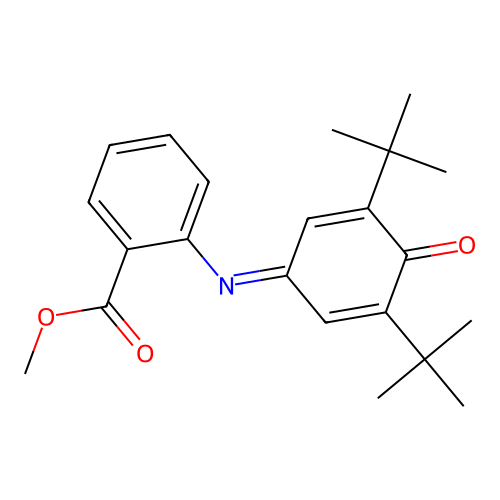 Methyl 2-((3,5-di-tert-butyl-4-oxocyclohexa-2,5-dien-1-ylidene)amino)benzoate structure
