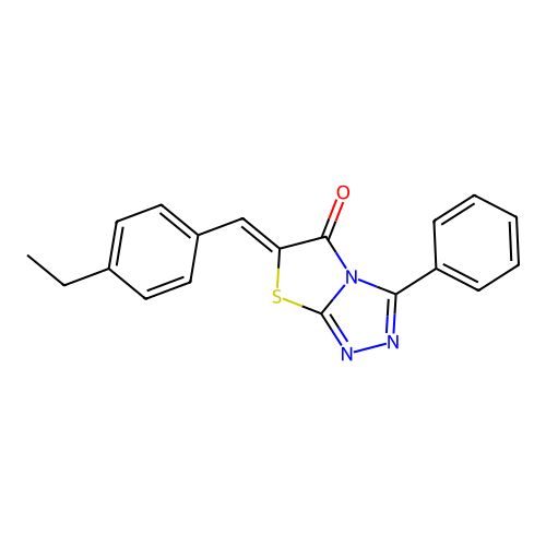 (Z)-6-(4-ethylbenzylidene)-3-phenylthiazolo[2,3-c][1,2,4]triazol-5(6H)-one structure