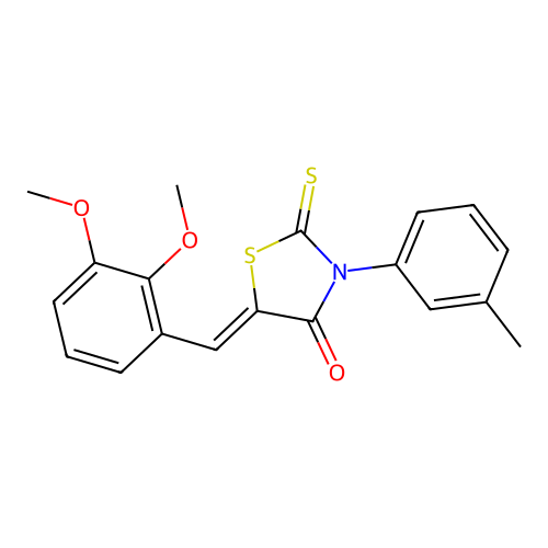 (Z)-5-(2,3-dimethoxybenzylidene)-2-thioxo-3-(m-tolyl)thiazolidin-4-one structure