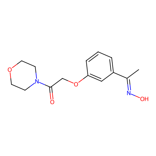 (1E)-1-[3-(2-morpholin-4-yl-2-oxoethoxy)phenyl]ethanone oxime structure