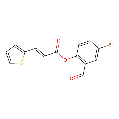 (4-Bromo-2-formylphenyl) 3-thiophen-2-ylprop-2-enoate structure