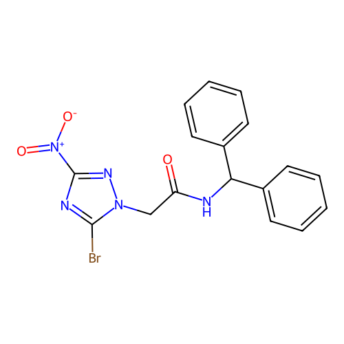 2-(5-Bromo-3-nitro-1,2,4-triazol-1-YL)-N-(diphenylmethyl)acetamide structure
