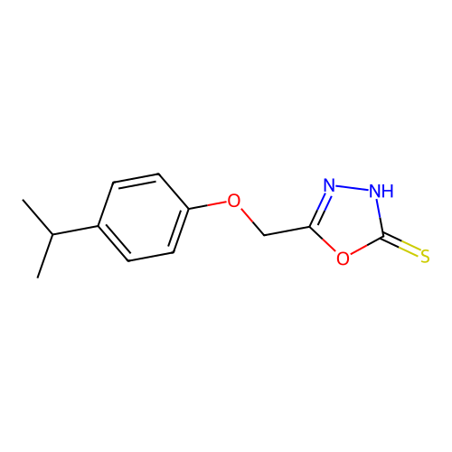 5-((4-Isopropylphenoxy)methyl)-1,3,4-oxadiazole-2-thiol structure