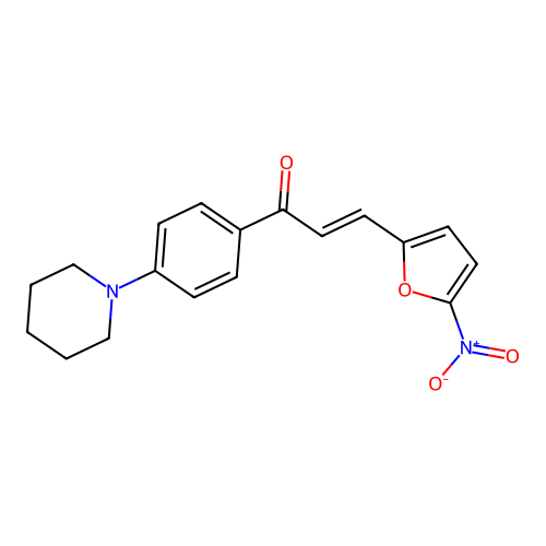 2-Propen-1-one, 3-(5-nitro-2-furanyl)-1-(4-(1-piperidinyl)phenyl)- structure