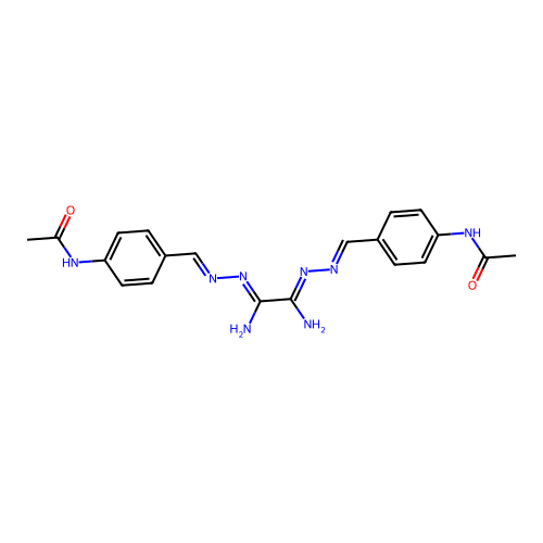 N-[4-[[(Z)-[[N-[(4-acetamidophenyl)methylideneamino]carbamimidoyl]-amino-methylidene]hydrazinylidene]methyl]phenyl]acetamide structure