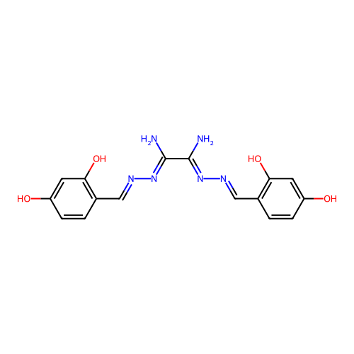 1-N',2-N'-bis[(2,4-dihydroxyphenyl)methylideneamino]ethanediimidamide structure