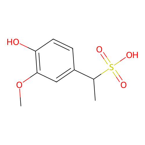 1-(4-Hydroxy-3-methoxyphenyl)ethanesulfonic acid structure