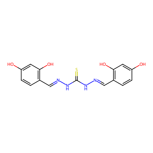 1,3-Bis[(2,4-dihydroxyphenyl)methylideneamino]thiourea structure