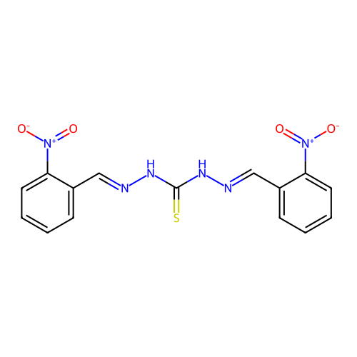 1,3-bis[(2-nitrophenyl)methylideneamino]thiourea structure