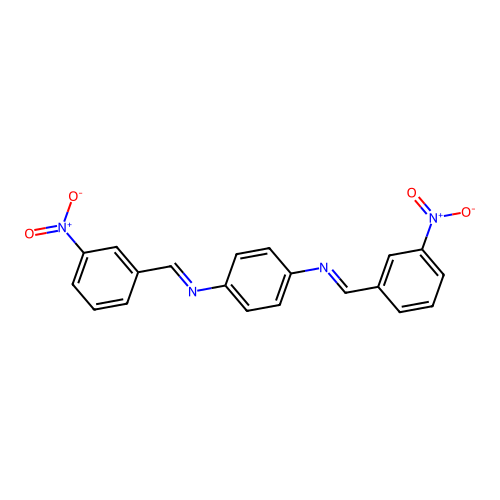 N,N'-Bis(3-nitrobenzylidene)-1,4-phenylenediamine structure