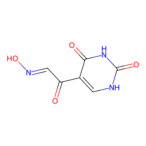 5-(2-hydroxyiminoacetyl)-1H-pyrimidine-2,4-dione structure
