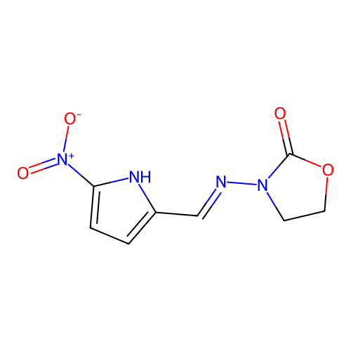 3-[(5-nitro-1H-pyrrol-2-yl)methylideneamino]-1,3-oxazolidin-2-one structure