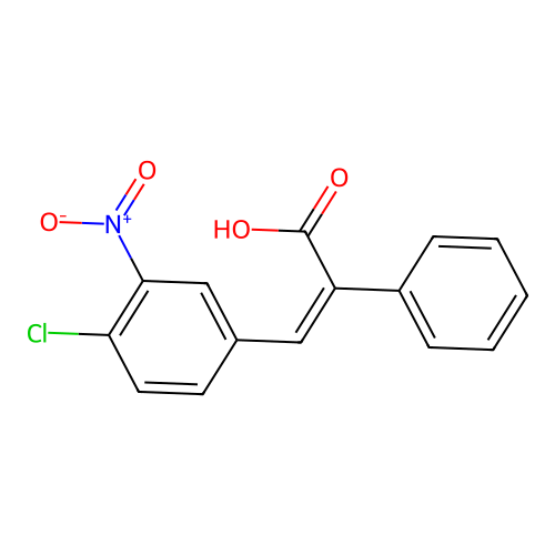 (Z)-3-(4-chloro-3-nitrophenyl)-2-phenylprop-2-enoic acid structure