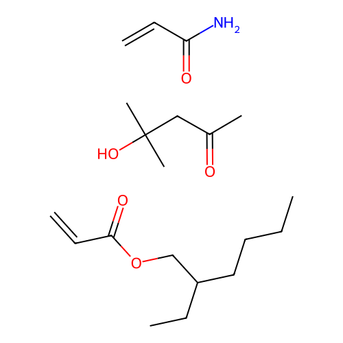 2-Ethylhexyl prop-2-enoate;4-hydroxy-4-methylpentan-2-one;prop-2-enamide structure