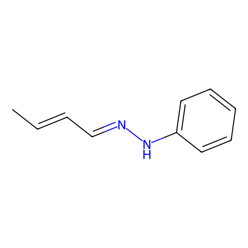 N-(but-2-enylideneamino)aniline structure