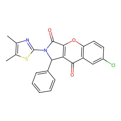7-chloro-2-(4,5-dimethyl-1,3-thiazol-2-yl)-1-phenyl-1H-chromeno[2,3-c]pyrrole-3,9-dione structure