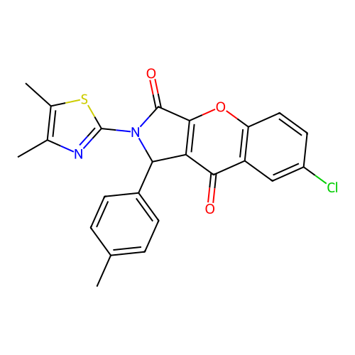 7-chloro-2-(4,5-dimethyl-1,3-thiazol-2-yl)-1-(4-methylphenyl)-1,2-dihydrochromeno[2,3-c]pyrrole-3,9-dione structure