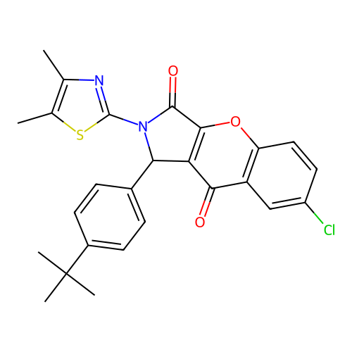 1-(4-(tert-butyl)phenyl)-7-chloro-2-(4,5-dimethylthiazol-2-yl)-1,2-dihydrochromeno[2,3-c]pyrrole-3,9-dione structure