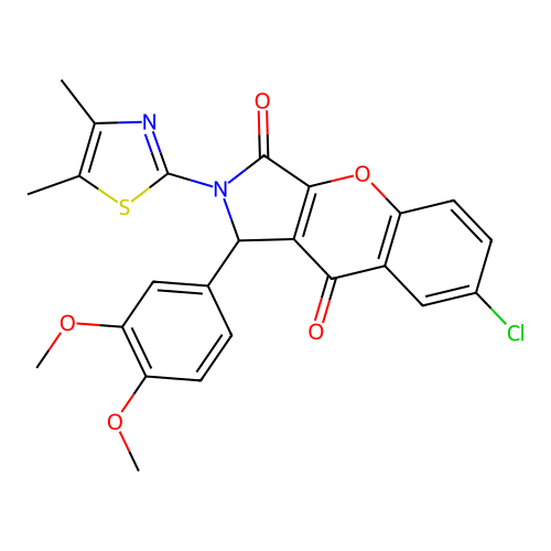 7-chloro-1-(3,4-dimethoxyphenyl)-2-(4,5-dimethyl-1,3-thiazol-2-yl)-1,2-dihydrochromeno[2,3-c]pyrrole-3,9-dione structure