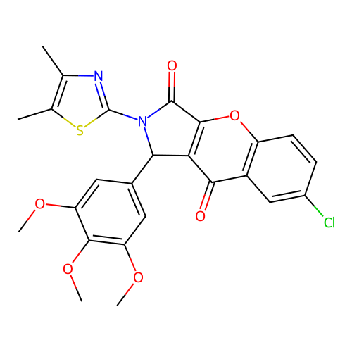 7-chloro-2-(4,5-dimethyl-1,3-thiazol-2-yl)-1-(3,4,5-trimethoxyphenyl)-1,2-dihydrochromeno[2,3-c]pyrrole-3,9-dione structure