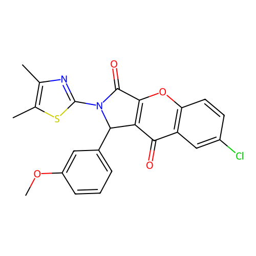 7-chloro-2-(4,5-dimethyl-1,3-thiazol-2-yl)-1-(3-methoxyphenyl)-1,2-dihydrochromeno[2,3-c]pyrrole-3,9-dione structure