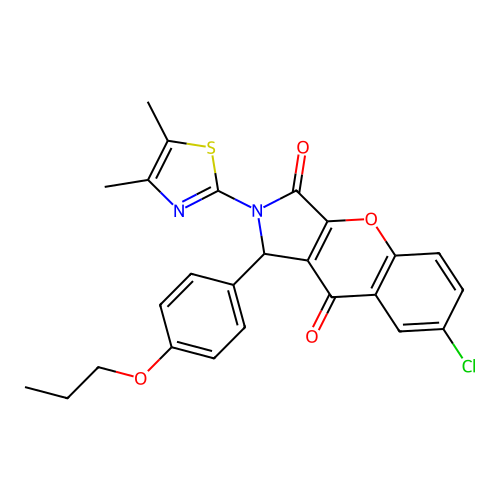 7-chloro-2-(4,5-dimethyl-1,3-thiazol-2-yl)-1-(4-propoxyphenyl)-1,2-dihydrochromeno[2,3-c]pyrrole-3,9-dione structure